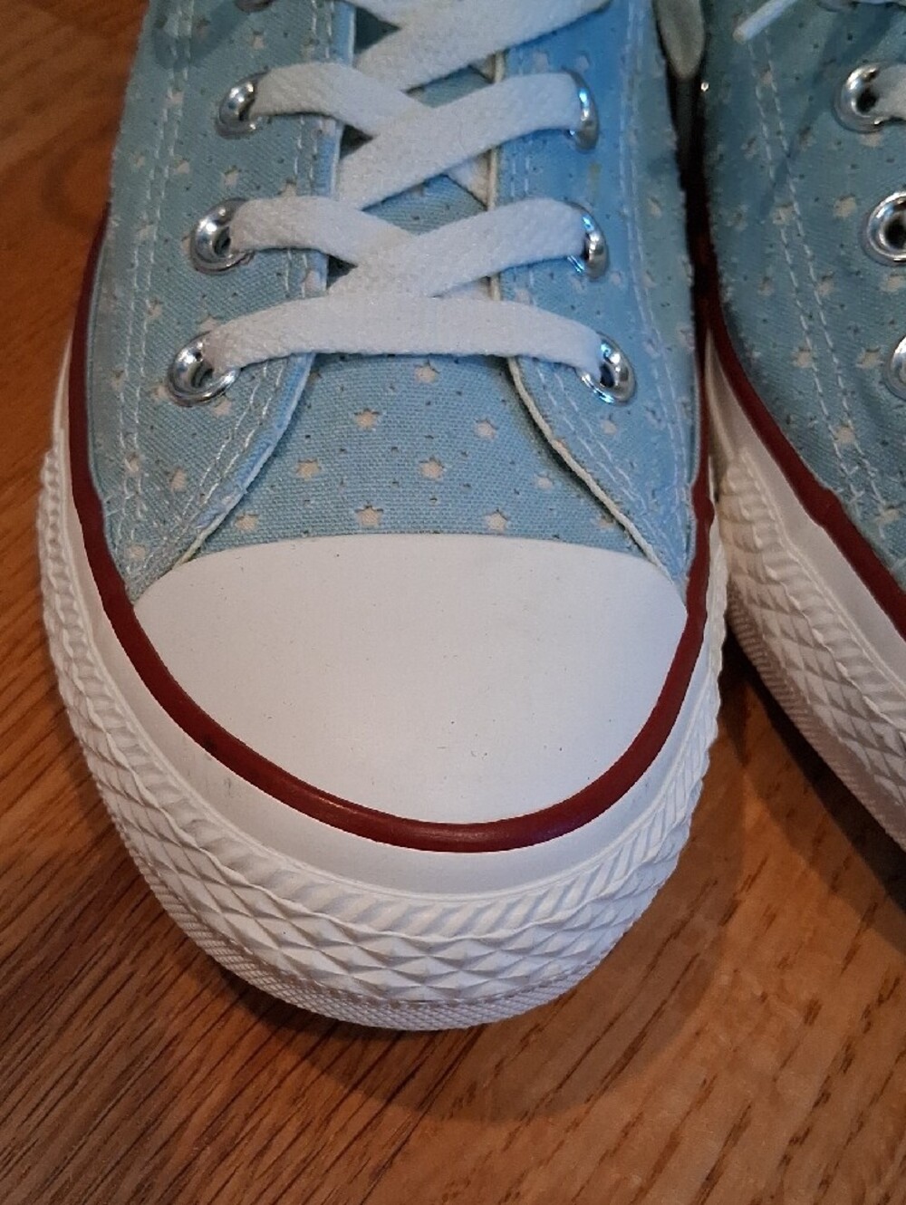 Converse Light Blue Polka Dot / Mini Stars Canvas Sneakers Women's 10 - Picture 10 of 11